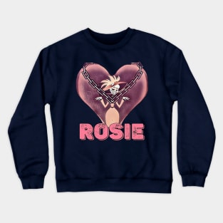 Beautiful Hazbin Hotel Rosie With Lovely Heart And Iron Chain Crewneck Sweatshirt